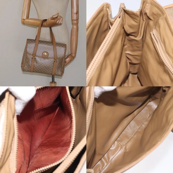 CELINE Macadam Canvas Hand Bag Beige Gold Auth 122202 - Picture 15 of 15